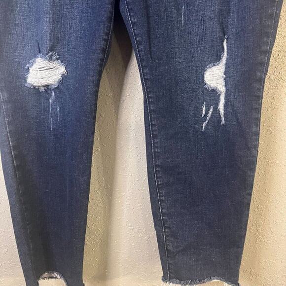 Lane Bryant Skinny Jeans Dark Wash Distressed Denim 18 Regular Retro 90s Feminin - Picture 8 of 10